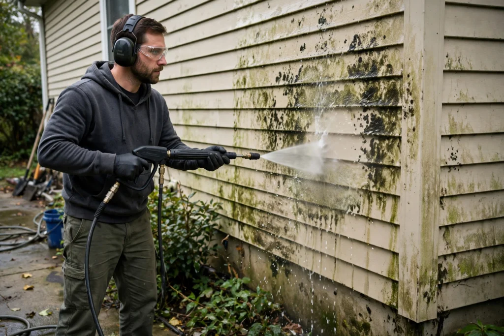 power washing mold